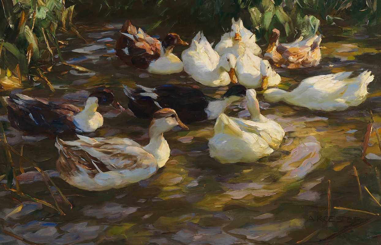 Enten am Teich by Александр Кёстер, 1909 — digital art print download