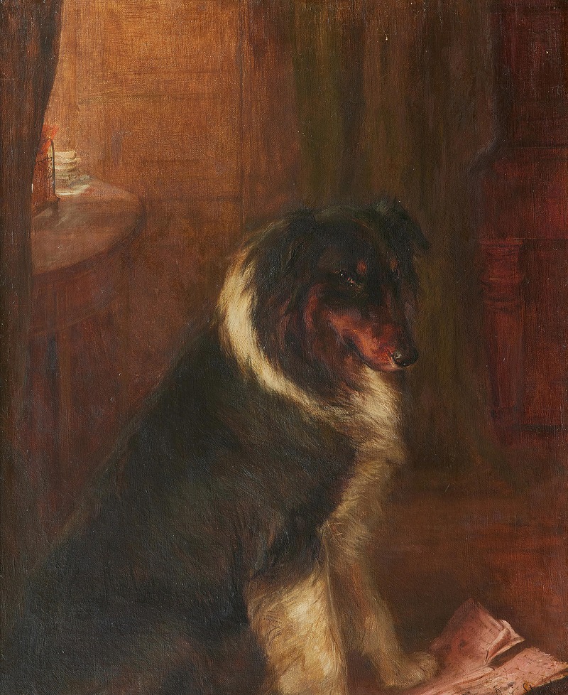 A Collie in an interior by David George Steell — digital art print download