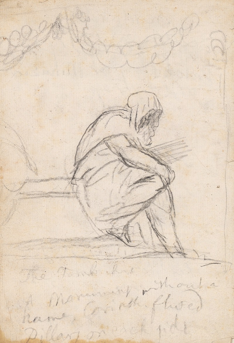 Hooded Figure Seated by Сэр Джошуа Рейнольдс — digital art print download