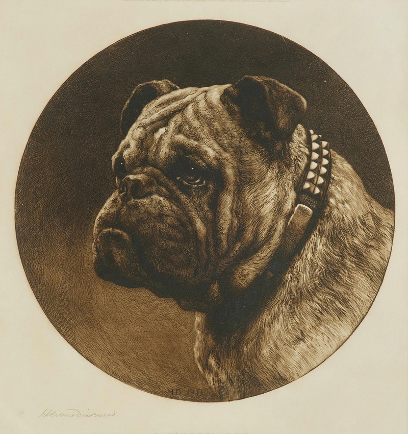 A British Bulldog by Herbert Thomas Dicksee — digital art print download