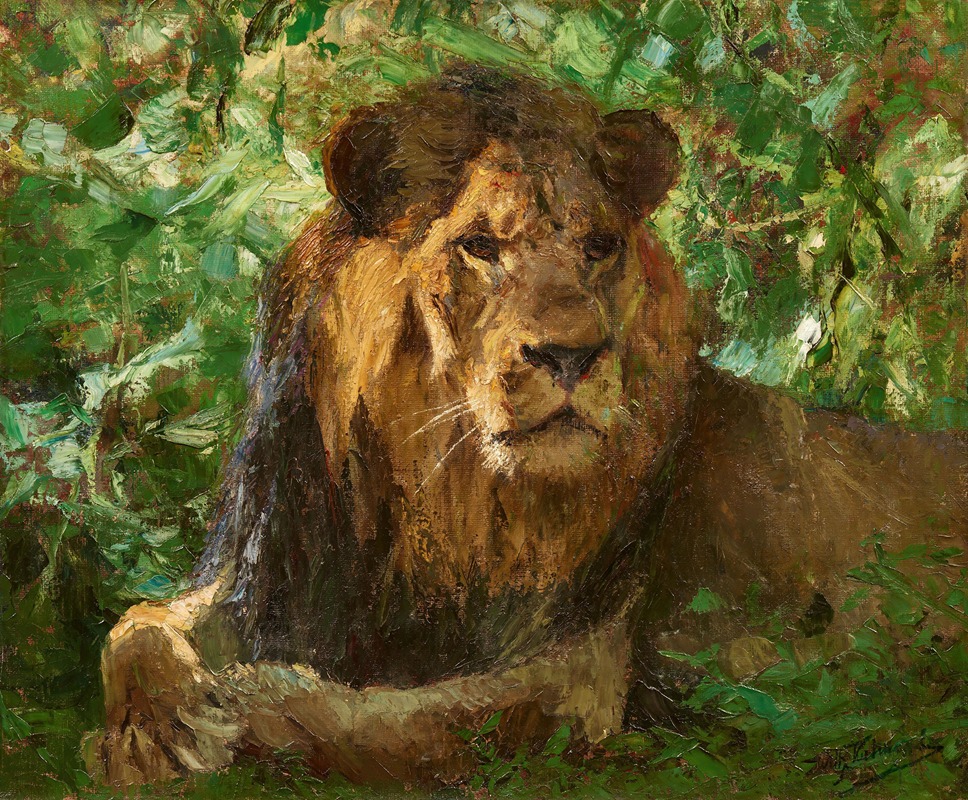 Rastender Löwe by Вильгельм Кунерт — digital art print download