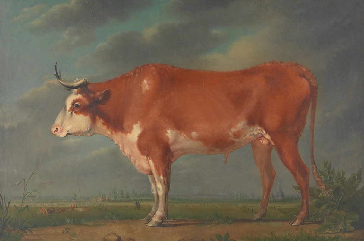 Landscape with cow by Южен Жозеф Вербокховен — digital art print download