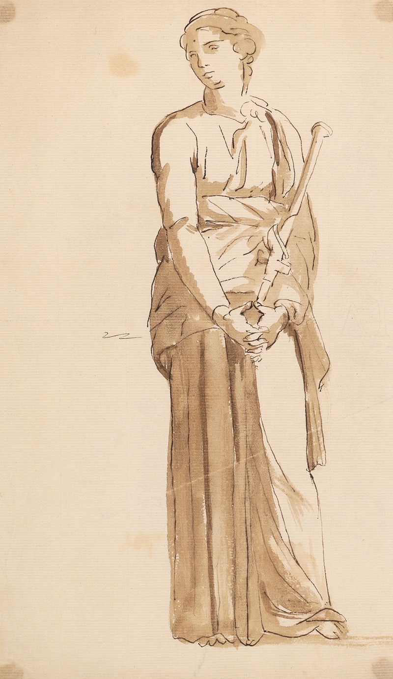 Standing Woman with Folded Hands by Сэр Джошуа Рейнольдс — digital art print download