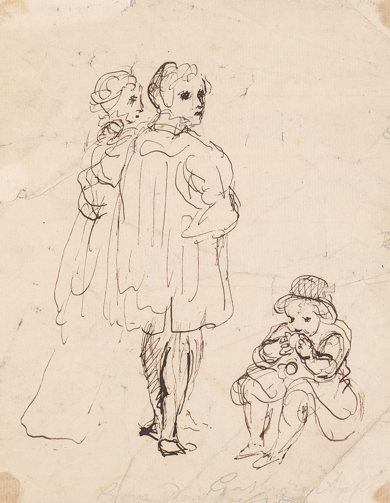 Two Adults and Child by Сэр Джошуа Рейнольдс — digital art print download