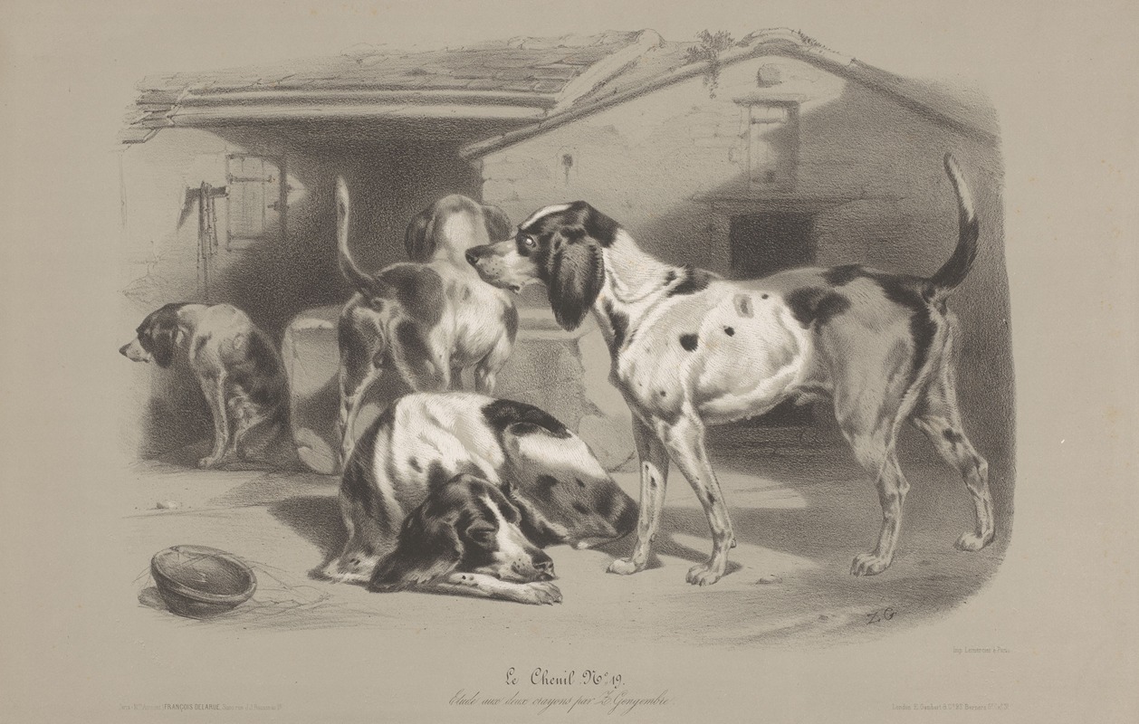 Le Chenil by Joseph Zephyris Gengembre, 1850-1870 — digital art print download