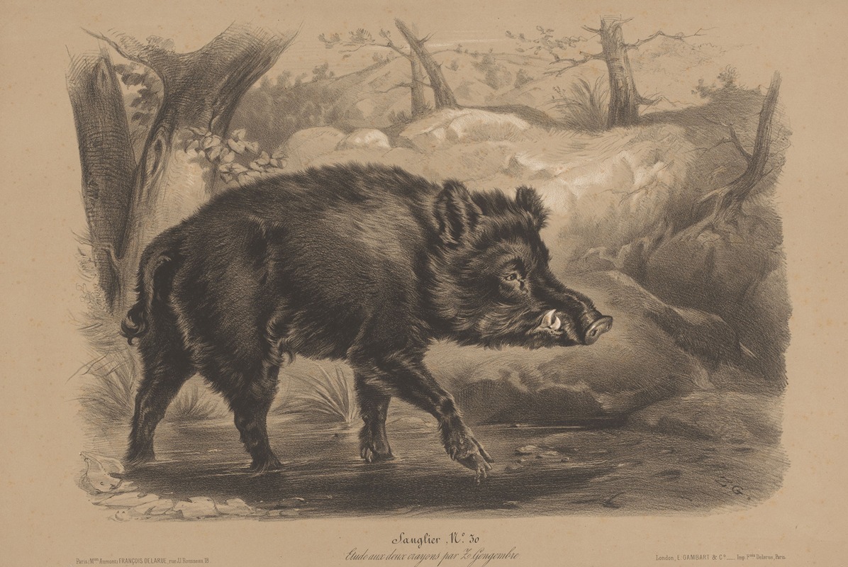 Sanglier by Joseph Zephyris Gengembre, 1850-1870 — digital art print download
