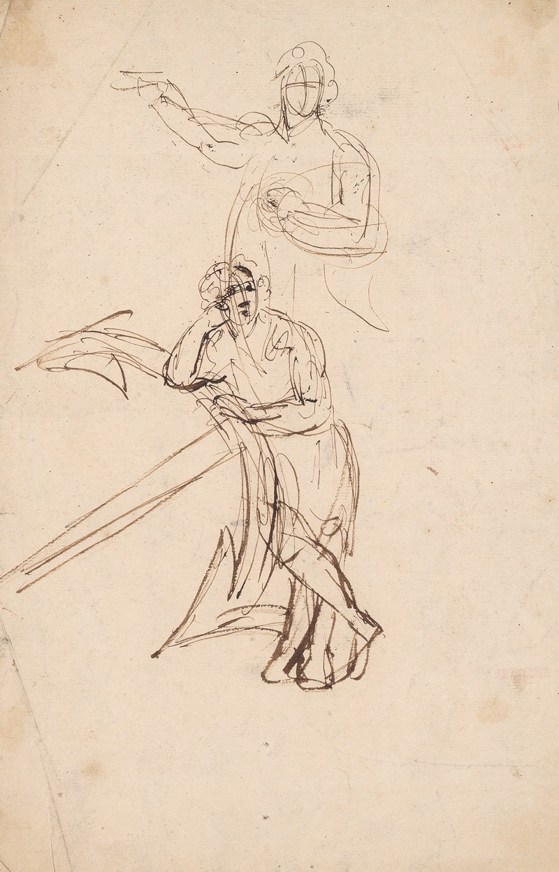 Two Sketches of Man. by Сэр Джошуа Рейнольдс — digital art print download