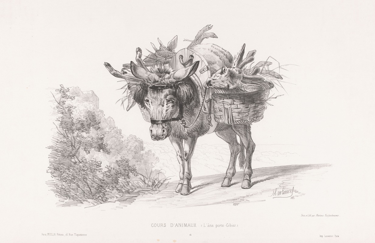 L'âne porte-Cibier by Martinus Antonius Kuytenbrouwer jr., 1860 — digital art print download