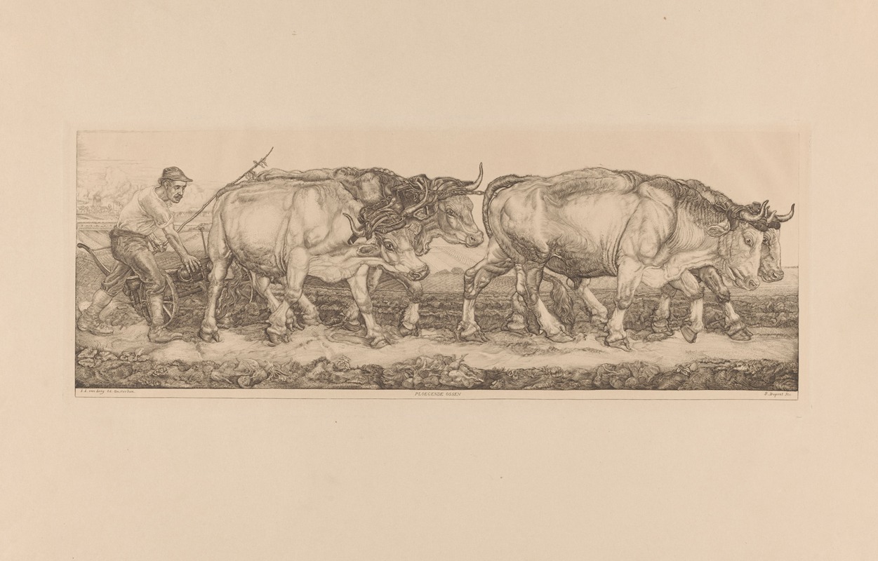 Ploegende ossen by Pieter Dupont, 1902-1903 — digital art print download