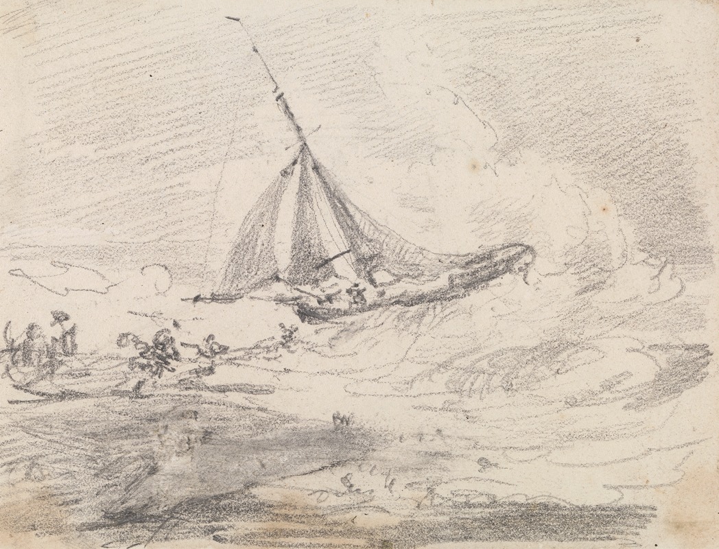 A Sailing Vessel in Rough Seas, Hastings — Thomas Hastings
