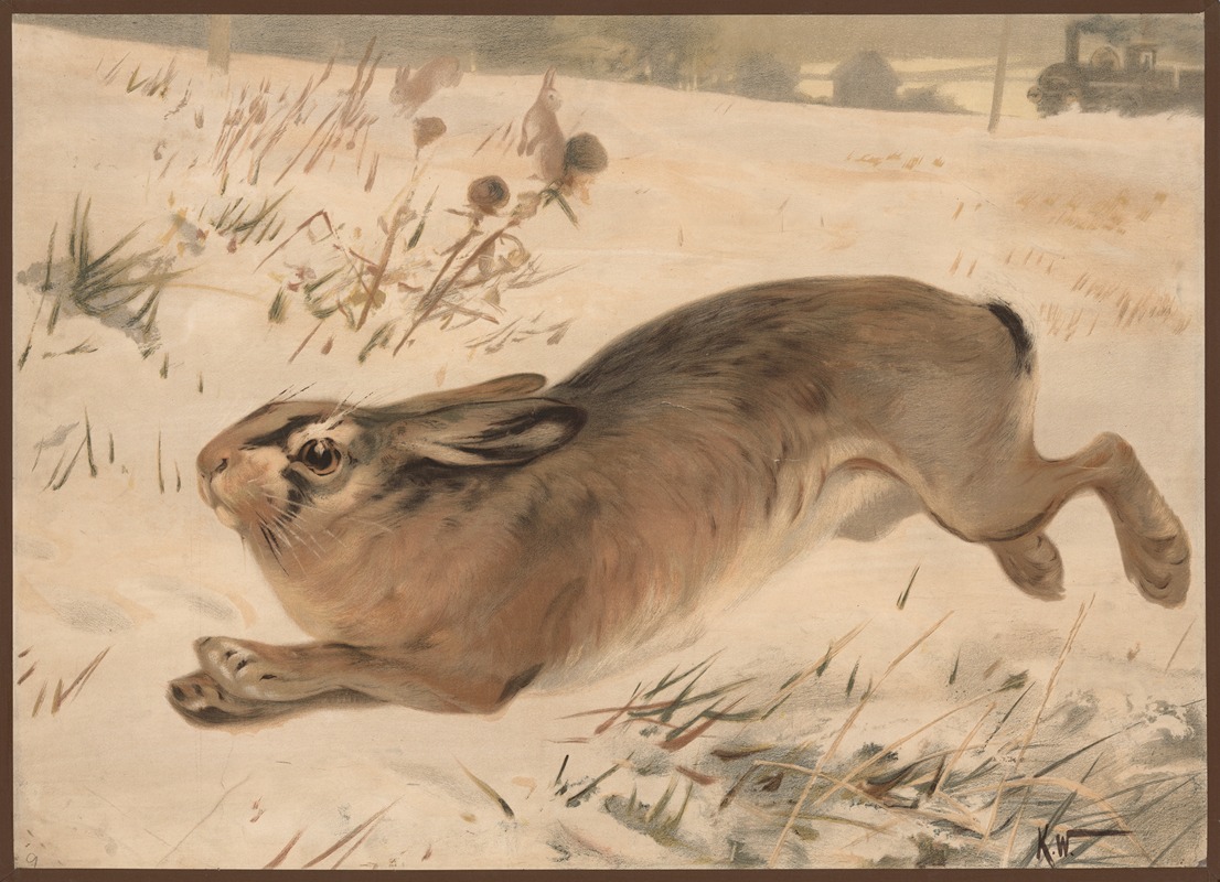 Hare om vinteren by Карл Вагнер, 1913 — digital art print download