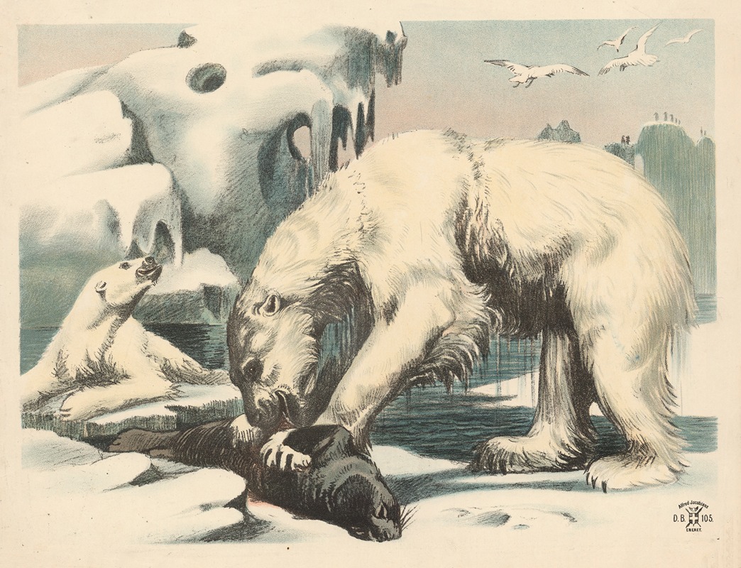 Isbjørne by Олуф Август Хермансен, 1892 — digital art print download