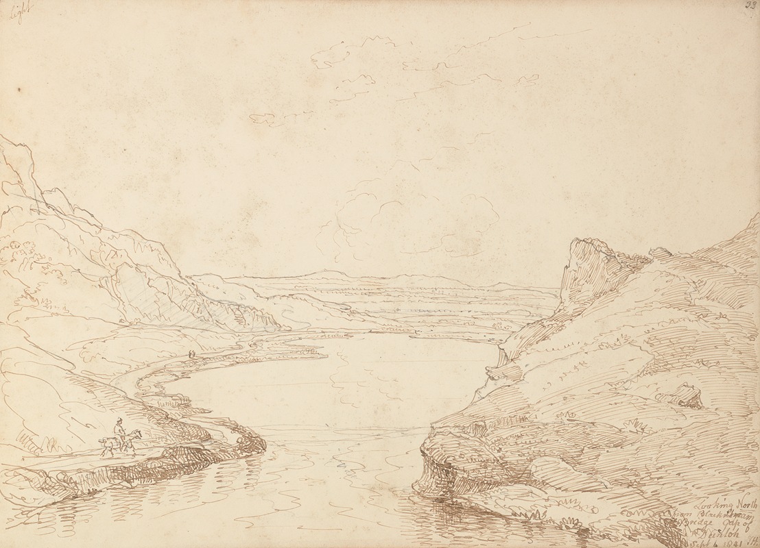 Looking North from Black Stream Bridge, 6 September 1841 by Томас Хастингс, 1841 — digital art print download