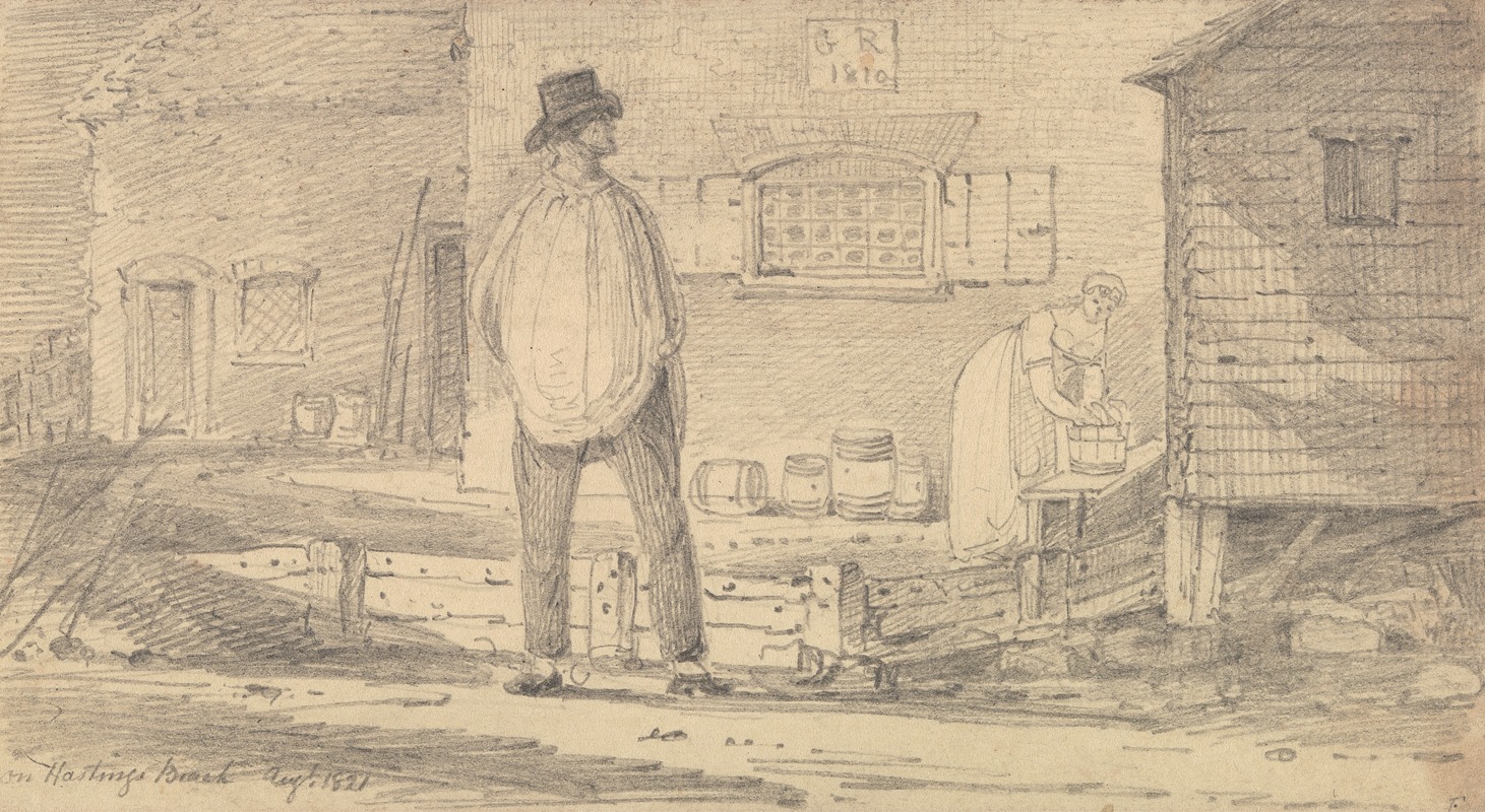 On Hastings Beach, August 1821 by Томас Хастингс, 1821 — digital art print download