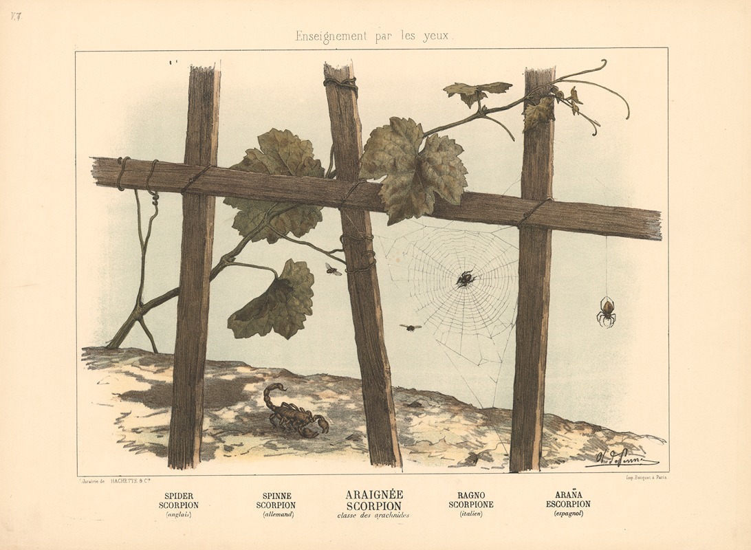 Spider, Scorpion by Шарль-Оливье де Пенн, 1890 — digital art print download