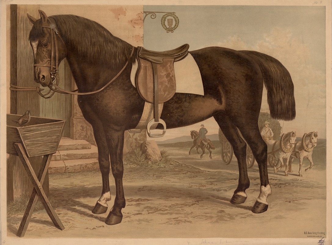 Horse by Emil Schmidt, 1882 — digital art print download