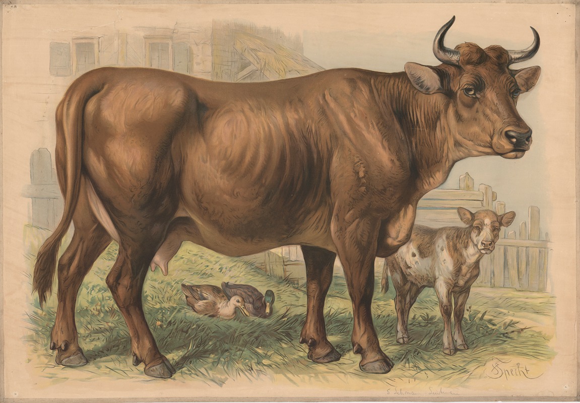 Cow by Friedrich Specht, 1882 — digital art print download
