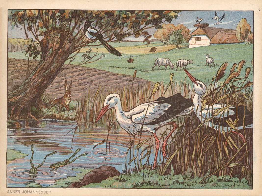 Stork, stork langeben… by Пуль Кристиан Йоргенсен, 1925 — digital art print download
