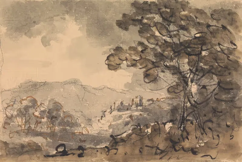 Landscape with Castle in the Distance — William Gilpin