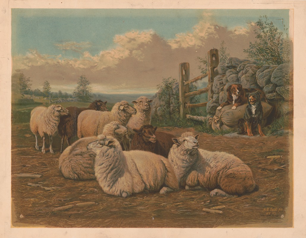 The faithful shepherds by Артур Фицвильям Тейт, 1902 — digital art print download