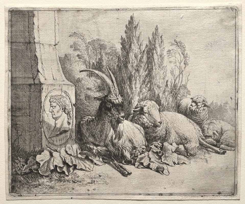 Bust at the Bottom of a Pyramid — Johann Heinrich Roos