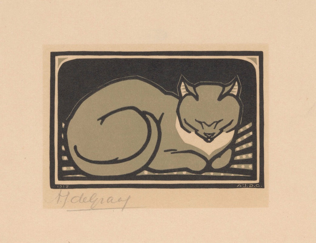 Sleeping cat by Джули де Грааг, 1918 — digital art print download