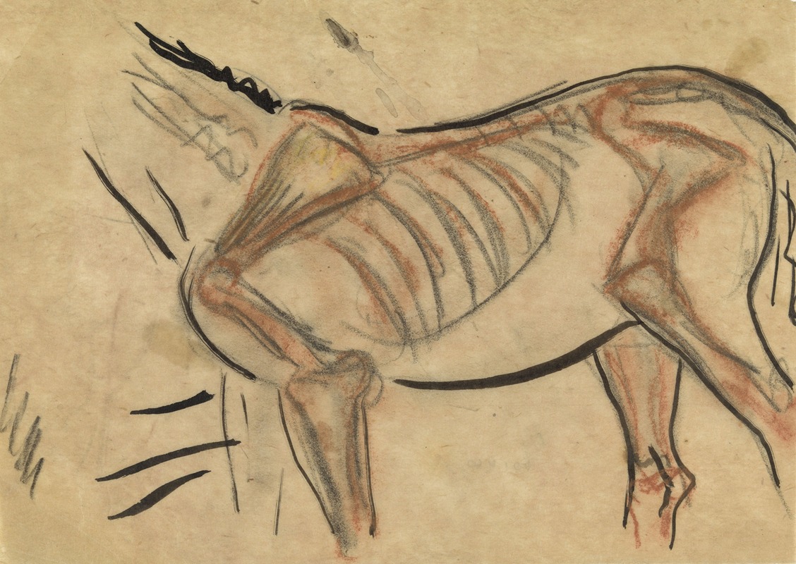 Blad met schets van een paard. by Лео Гестел — digital art print download