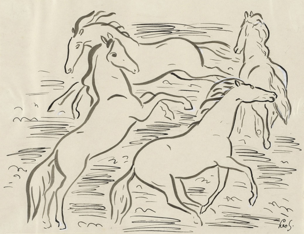 Vier paarden by Лео Гестел — digital art print download