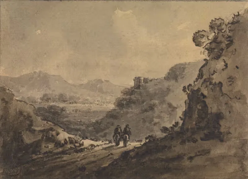 Landscape with Two Horsemen on a Road — William Gilpin
