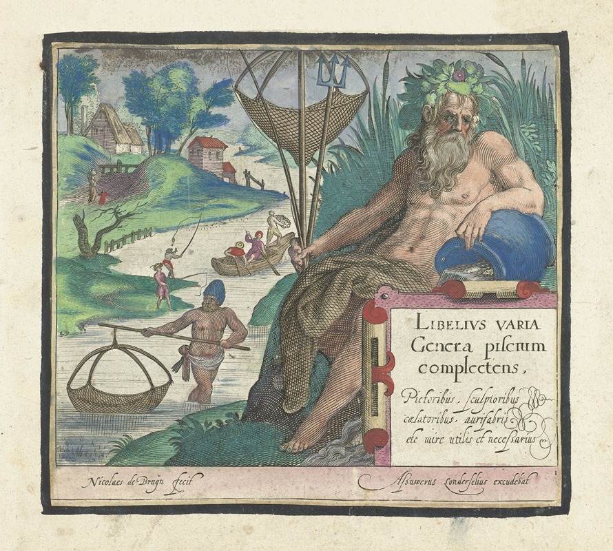 Frontispiece with the god Neptune by Nicolaes de Bruyn, 1594 — digital art print download