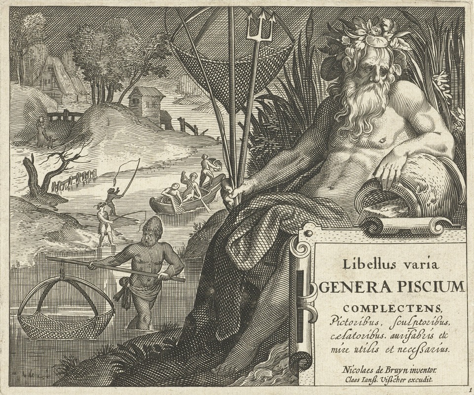 Frontispiece with the god Neptune by Nicolaes de Bruyn, 1594 — digital art print download