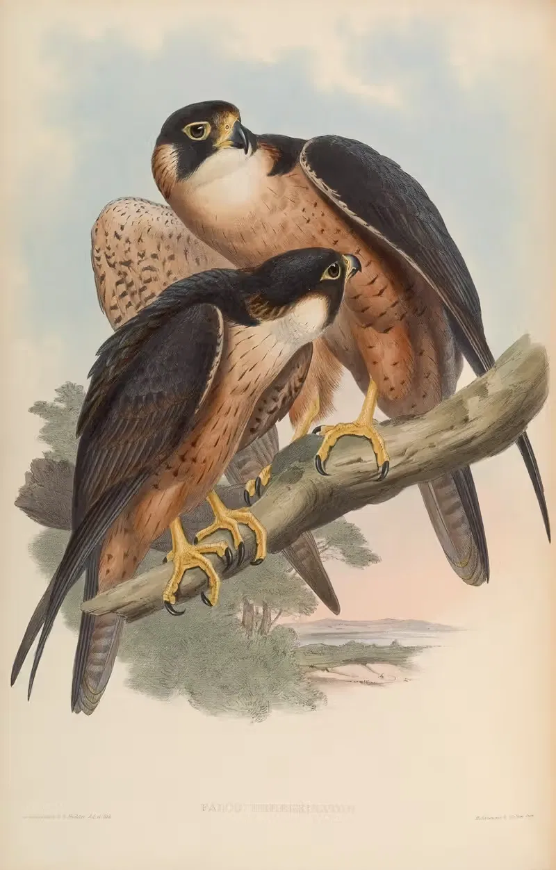 Shaheen Falcon (Falco Peregrinator) by John Gould, 1850-1883 — digital art print download
