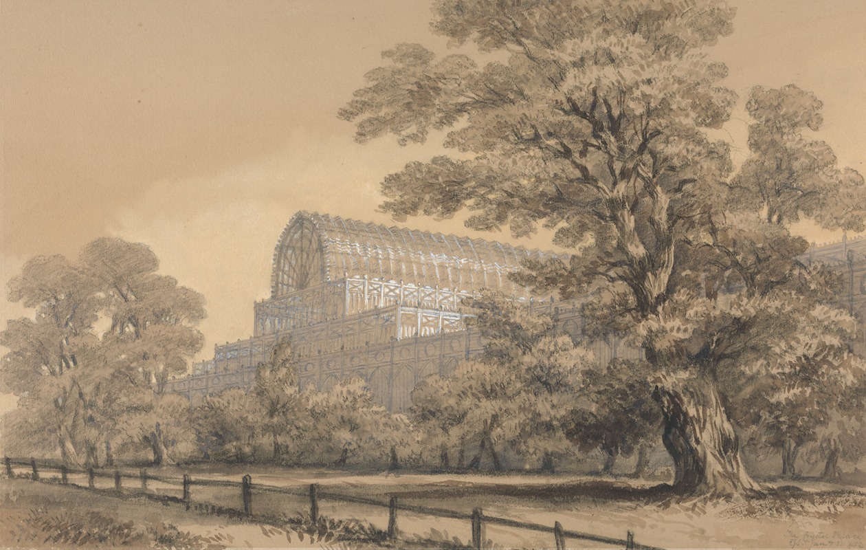 The Crystal Palace in Hyde Park by Э. Дж. Стэнли, 1852 — digital art print download