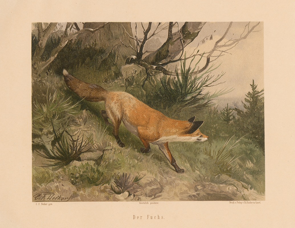Der Fuchs by Карл Фридрих Дейкер, 1875 — digital art print download