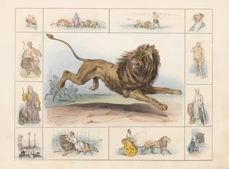 The Lion by Ch. Hucklenbroich, 1842 — digital art print download