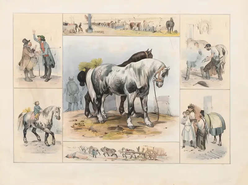 The Horse by Ch. Hucklenbroich, 1842 — digital art print download