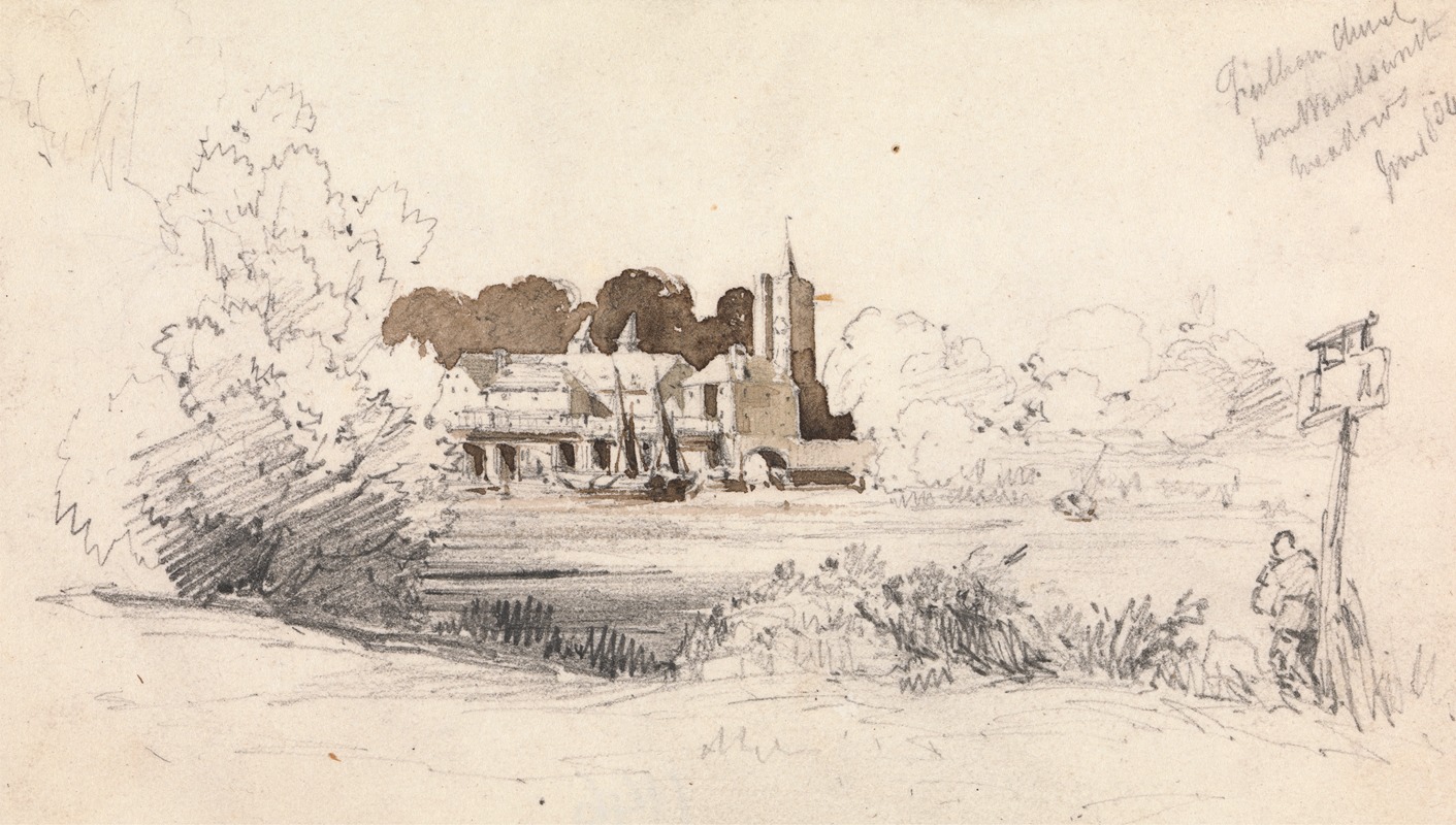 Fullham Church by James Stark, 1804 — digital art print download