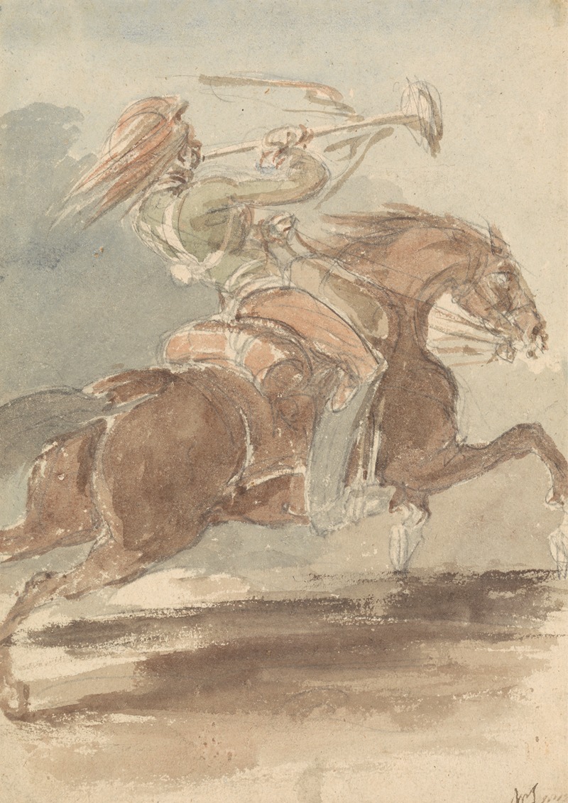 Trumpeter on Galloping Horse by James Stuart — digital art print download