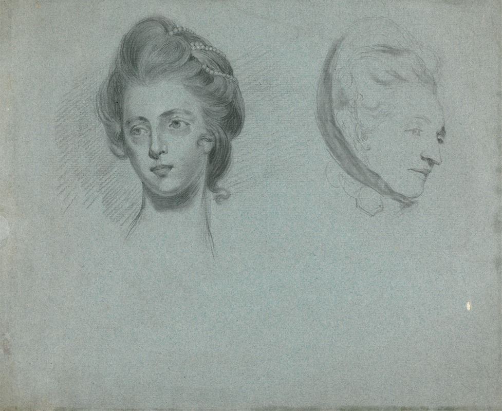 Studies of Two Women's Heads — John Russell