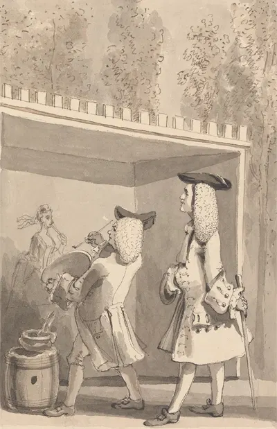 Hogarth Painting in Vauxhall Gardens in the Presence of Jonathan Tyers by Джон Томас Смит, 1817 — digital art print download