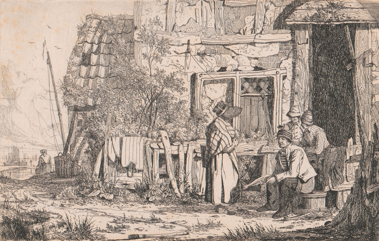 Cottage with People by Джозеф Стэннард — digital art print download