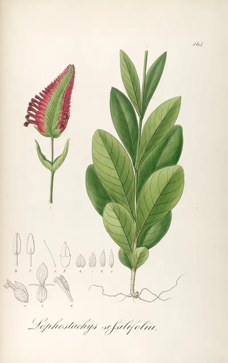 Lophostachys sessiliflora by Johann Baptist Emanuel Pohl, 1827 — digital art print download