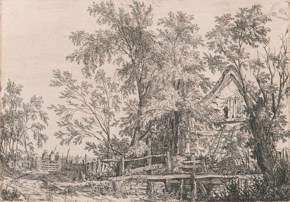 Thatched Cottage with a Gable End by Джозеф Стэннард, 1824 — digital art print download