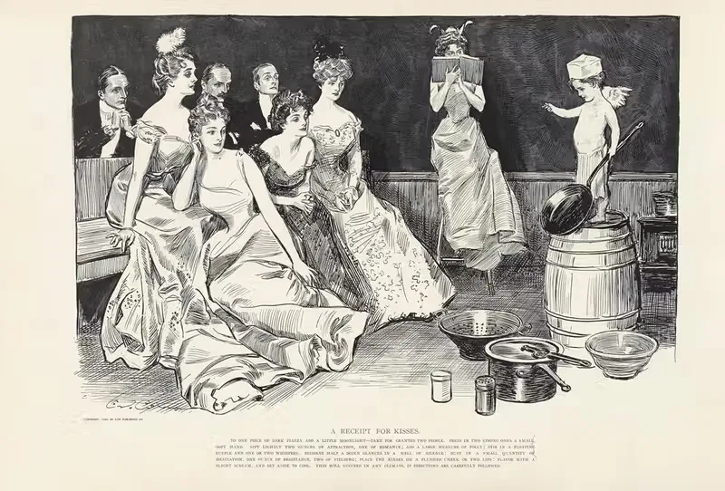 Чек на поцелуи by Чарльз Дана Гибсон, 1900 — digital art print download