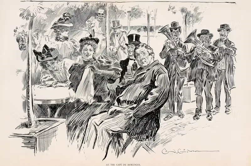 В кафе де Орлог by Чарльз Дана Гибсон, 1896 — digital art print download