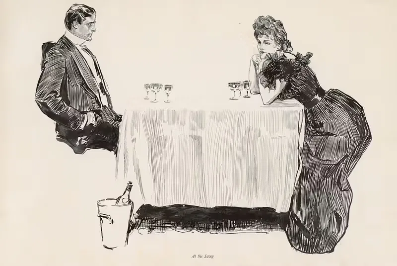 В Савое by Чарльз Дана Гибсон, 1897 — digital art print download