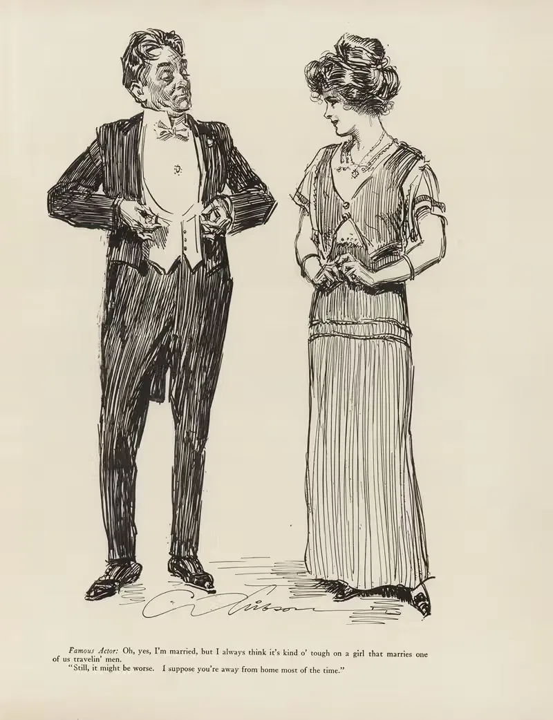 Знаменитый актер; О, да, я женат... by Чарльз Дана Гибсон, 1916 — digital art print download