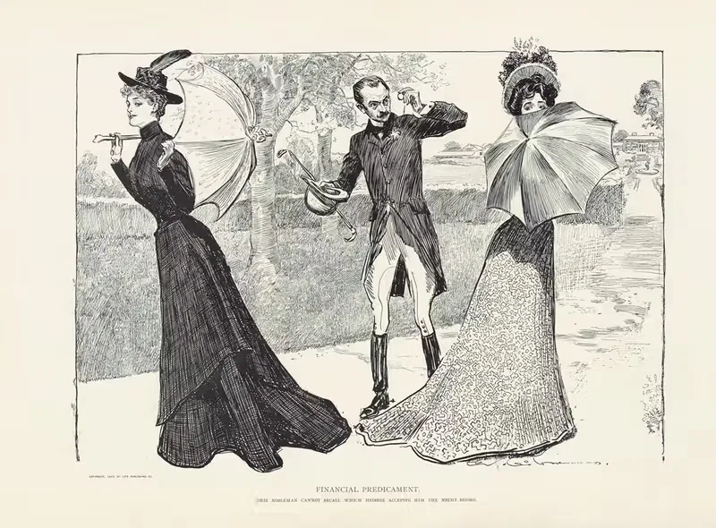 Финансовые затруднения by Чарльз Дана Гибсон, 1899 — digital art print download