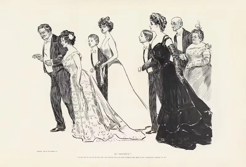 В 'Обществе' by Чарльз Дана Гибсон, 1900 — digital art print download