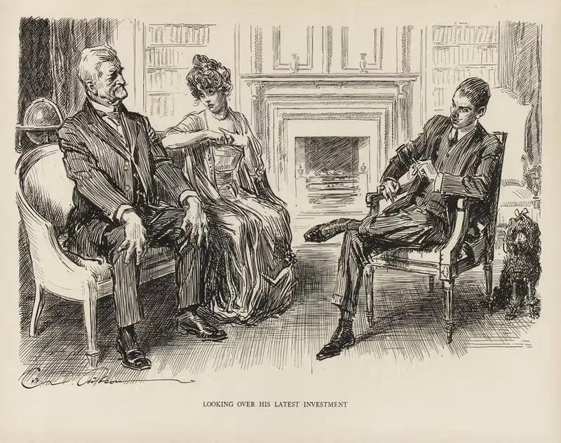 Оглядываясь на свои последние инвестиции by Чарльз Дана Гибсон, 1916 — digital art print download